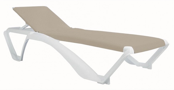 Tumbona Acqua 73x190x35 Blanca/arena